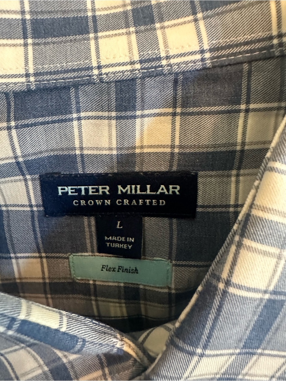 Peter Millar Crown CraftedBlue and White Plaid Button-Down Shirt